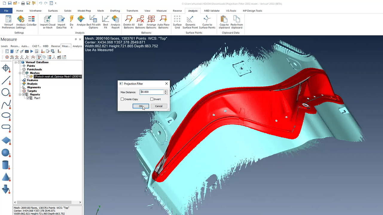 scan projection filter