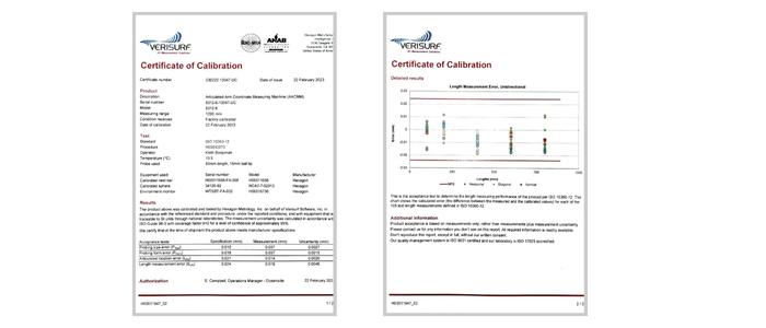certificate of calibration 3D Metrology Software, Training and CMMsMaster3DGage