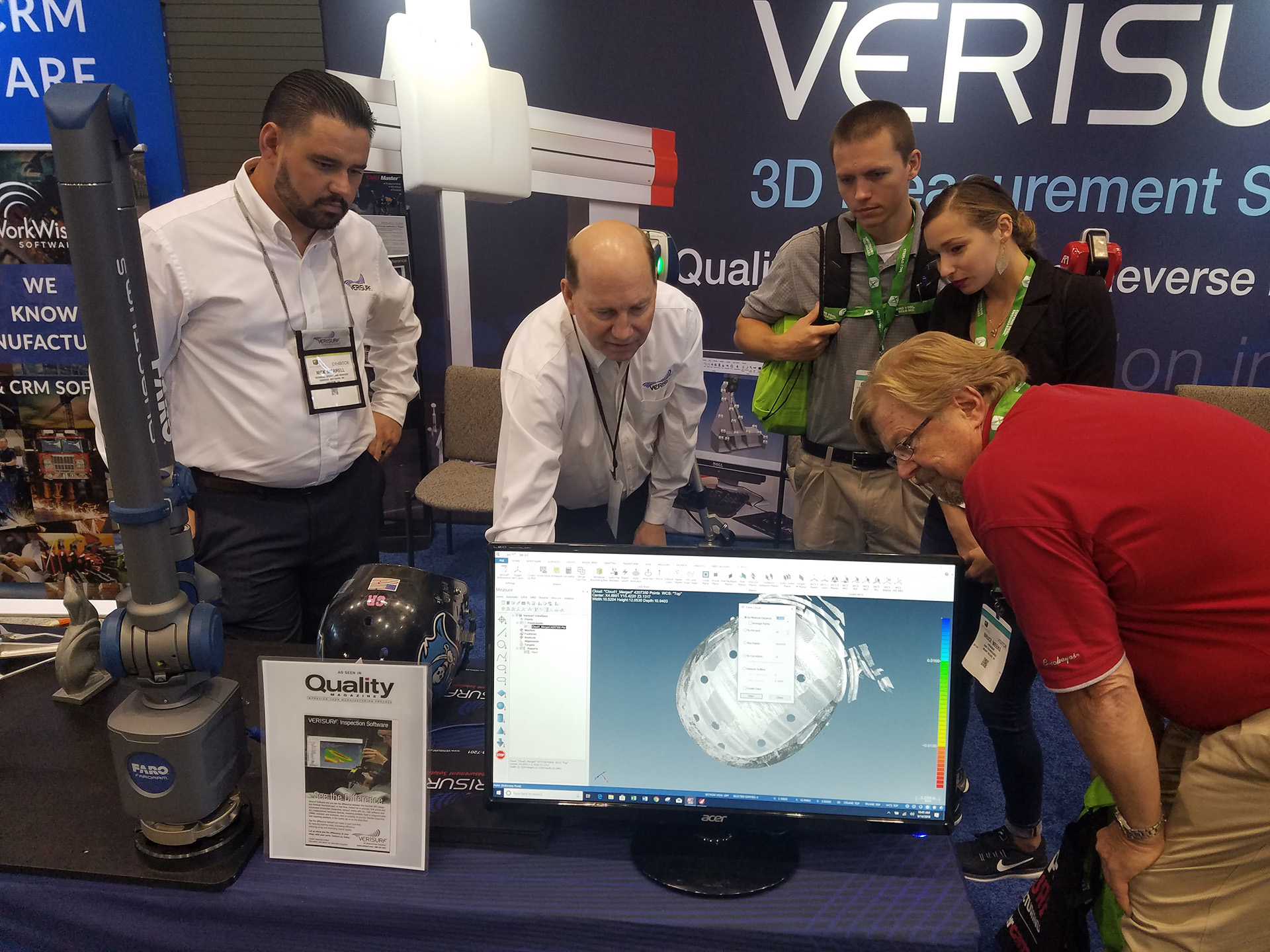verisurf-demonstrating-scanning-tradeshow 3D Metrology Software, Training and CMMs