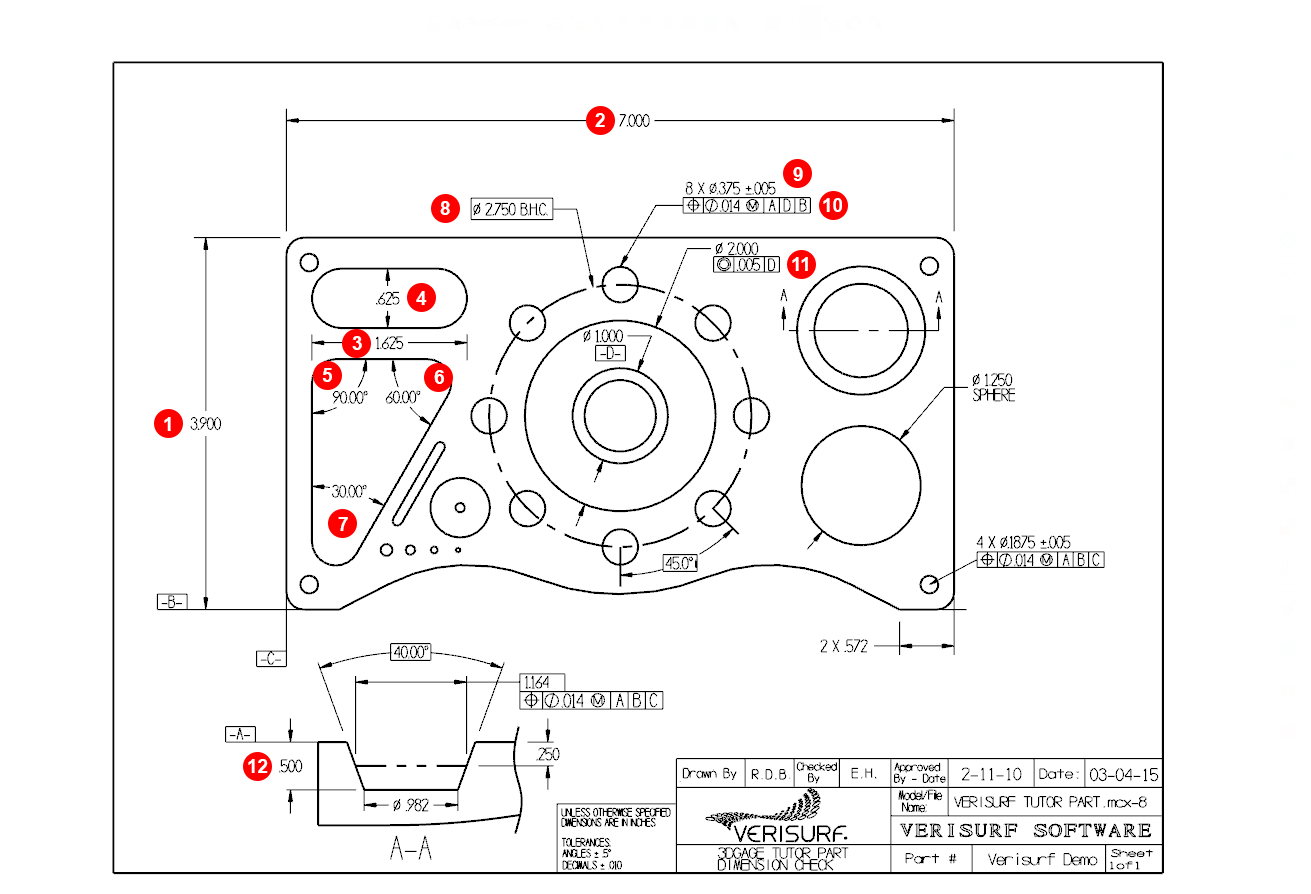 Measure datum features from the drawing then create a Feature Align from them. Enter drawing requirements for each feature and constructs.