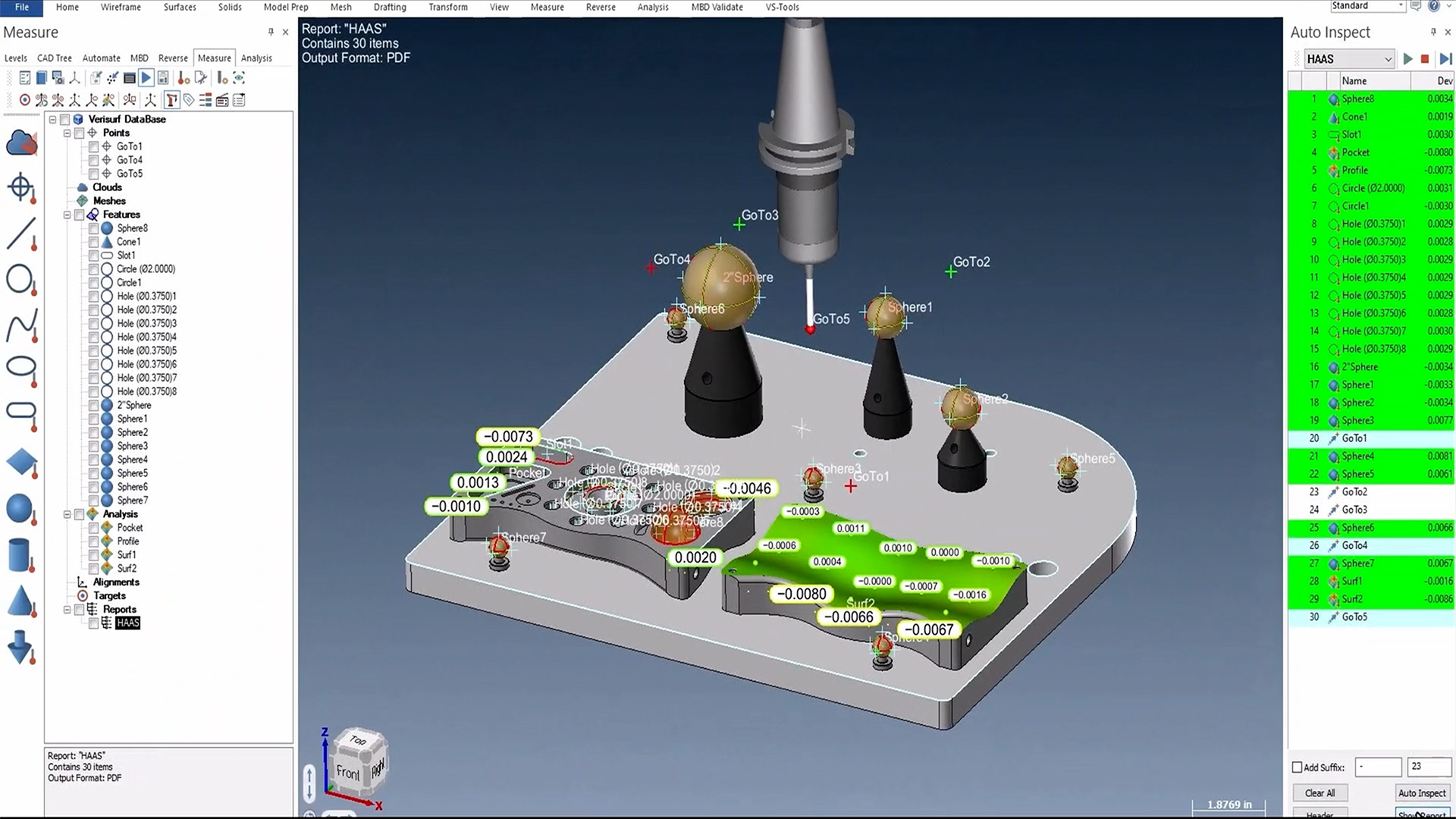 machine tool probing onscreen measuring