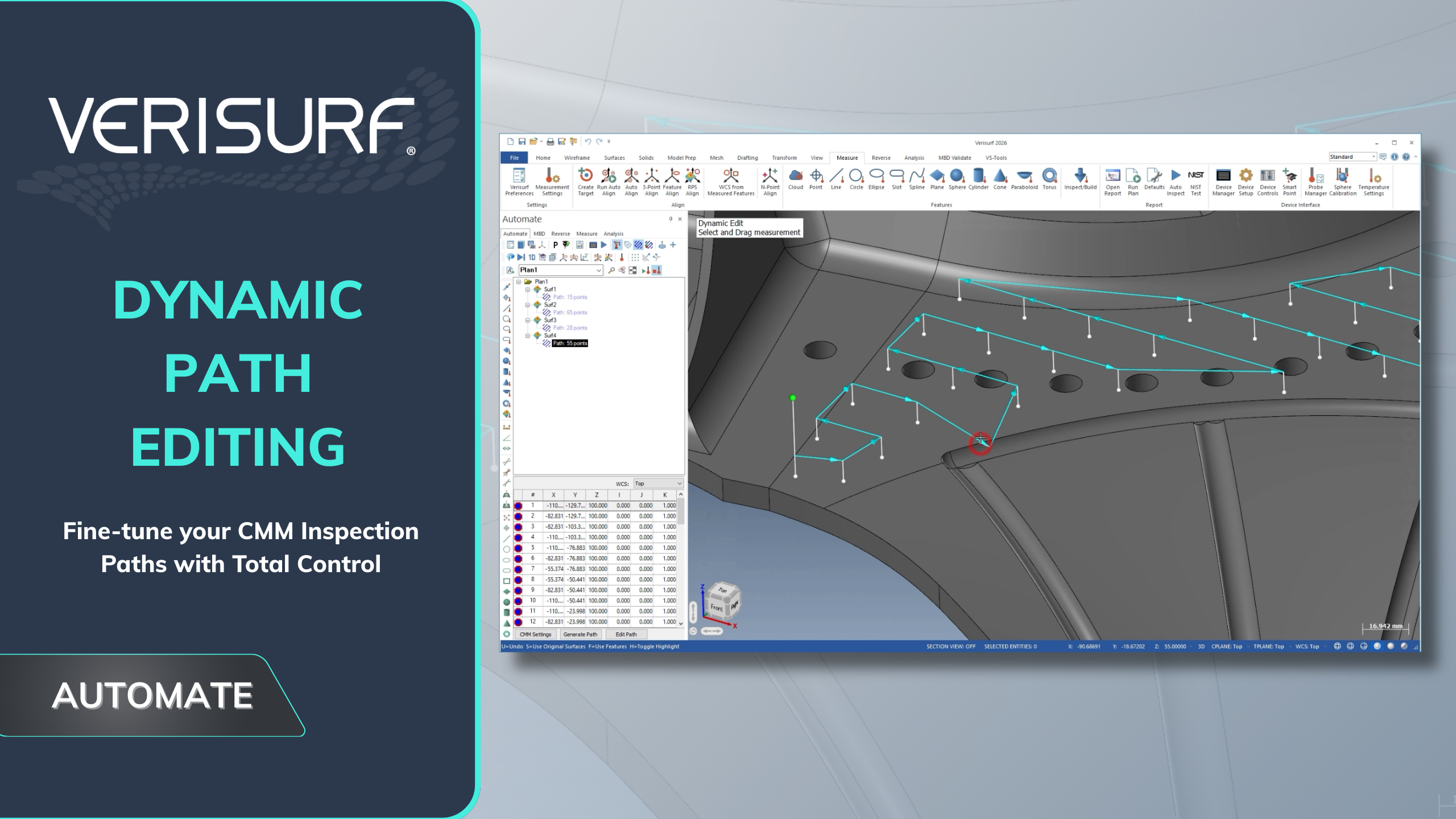 DYNAMIC PATH EDITING Verisurf 2026 Feature Highlights