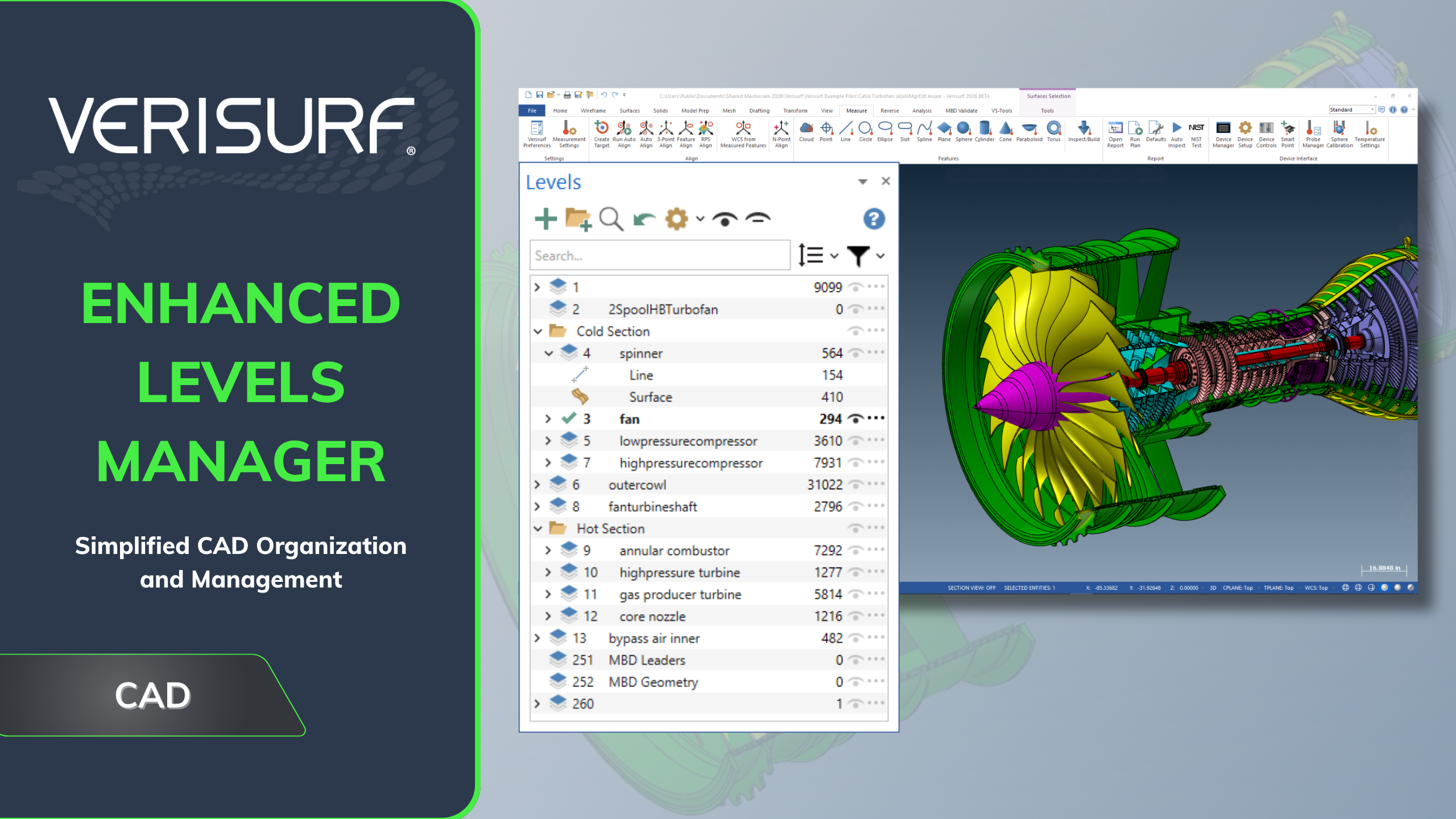 Enhanced Levels Manager - Verisurf 2026 Feature Highlights